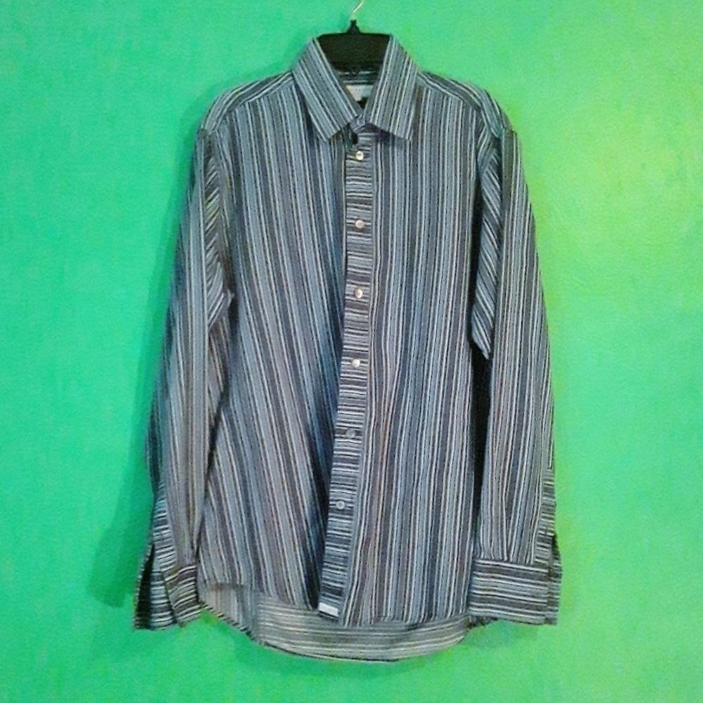 Ted Baker London Blue Stripes Dress Shirt